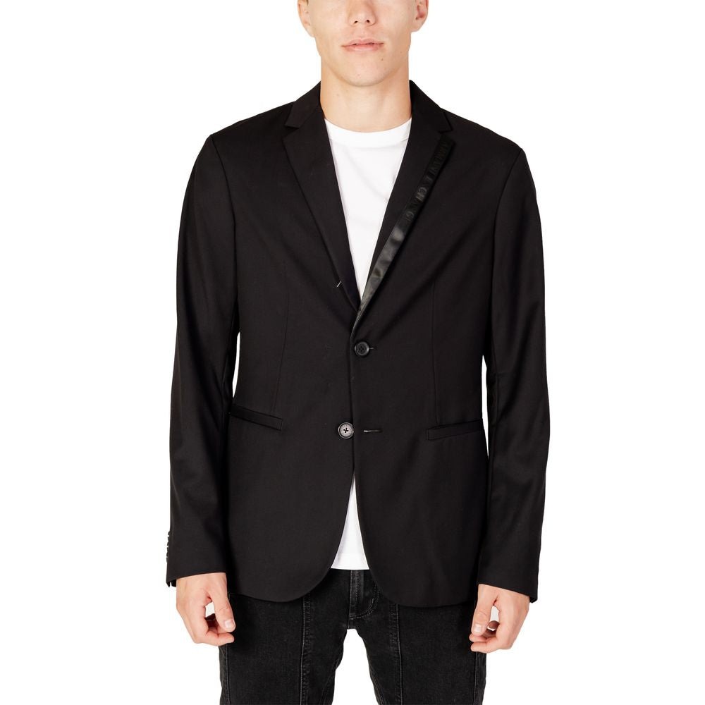 Armani Exchange – Schwarzer Polyester-Blazer