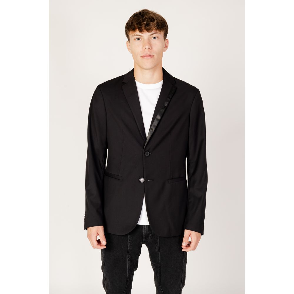 Armani Exchange – Schwarzer Polyester-Blazer