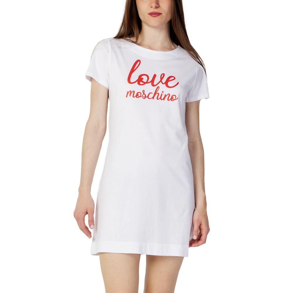 Love Moschino – Weißes Baumwollkleid