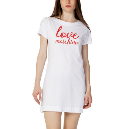 Love Moschino – Weißes Baumwollkleid