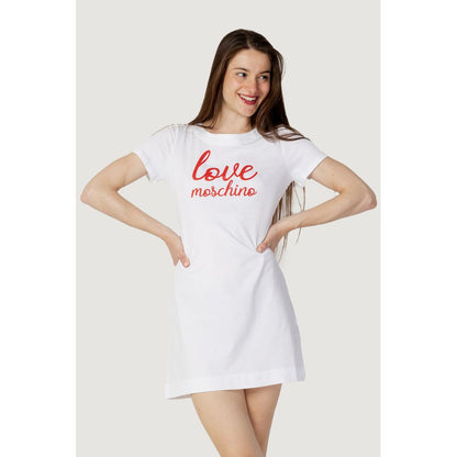 Love Moschino – Weißes Baumwollkleid