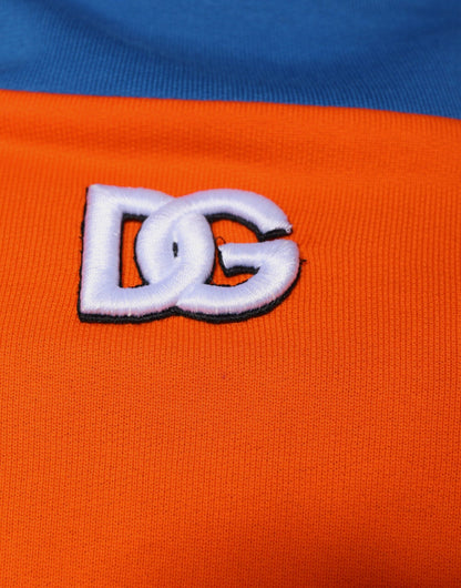 Dolce &amp; Gabbana – Orange-blaue Bomberjacke aus Jersey mit durchgehendem Reißverschluss