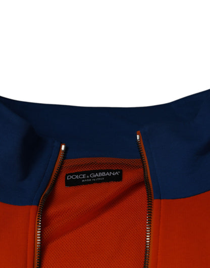 Dolce &amp; Gabbana – Orange-blaue Bomberjacke aus Jersey mit durchgehendem Reißverschluss