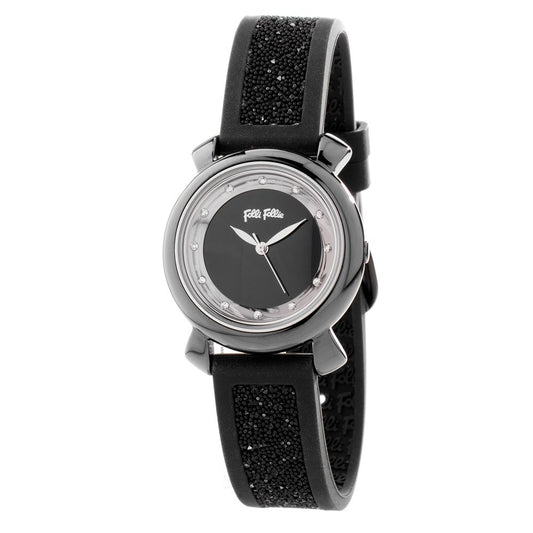 Folli Follie - Schwarze Kunststoff-Armbanduhr