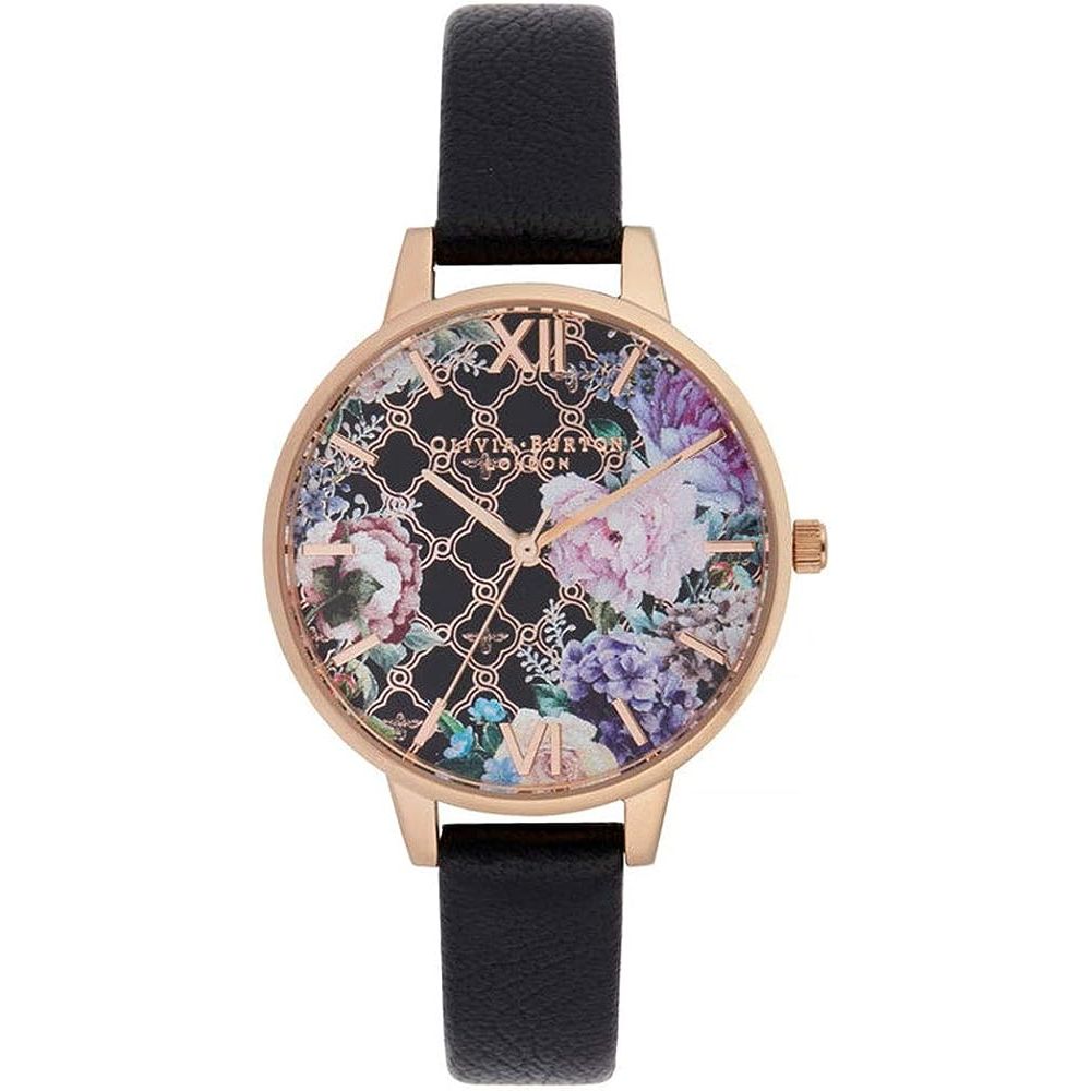 Olivia Burton – Schwarze Uhr aus Kunstleder