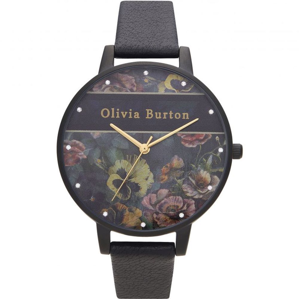 Olivia Burton – Schwarze Lederuhr