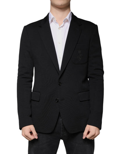 Dolce &amp; Gabbana – Einreihiger formeller Blazer aus schwarzer Wolle