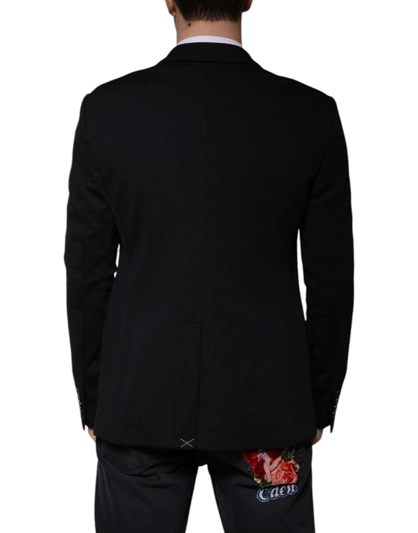 Dolce &amp; Gabbana – Einreihiger formeller Blazer aus schwarzer Wolle