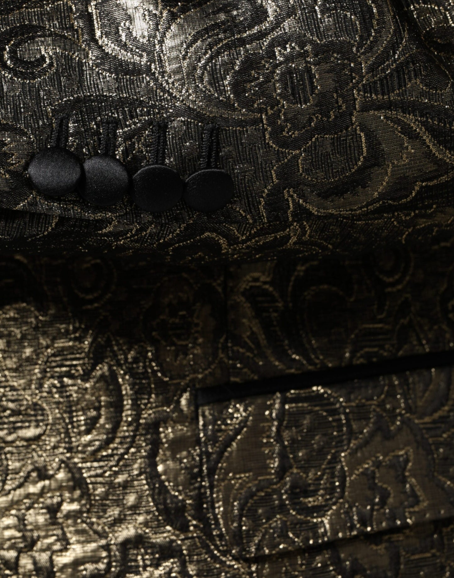 Dolce &amp; Gabbana Gold SICILIA Jacquard Einreihiger Mantel Blazer