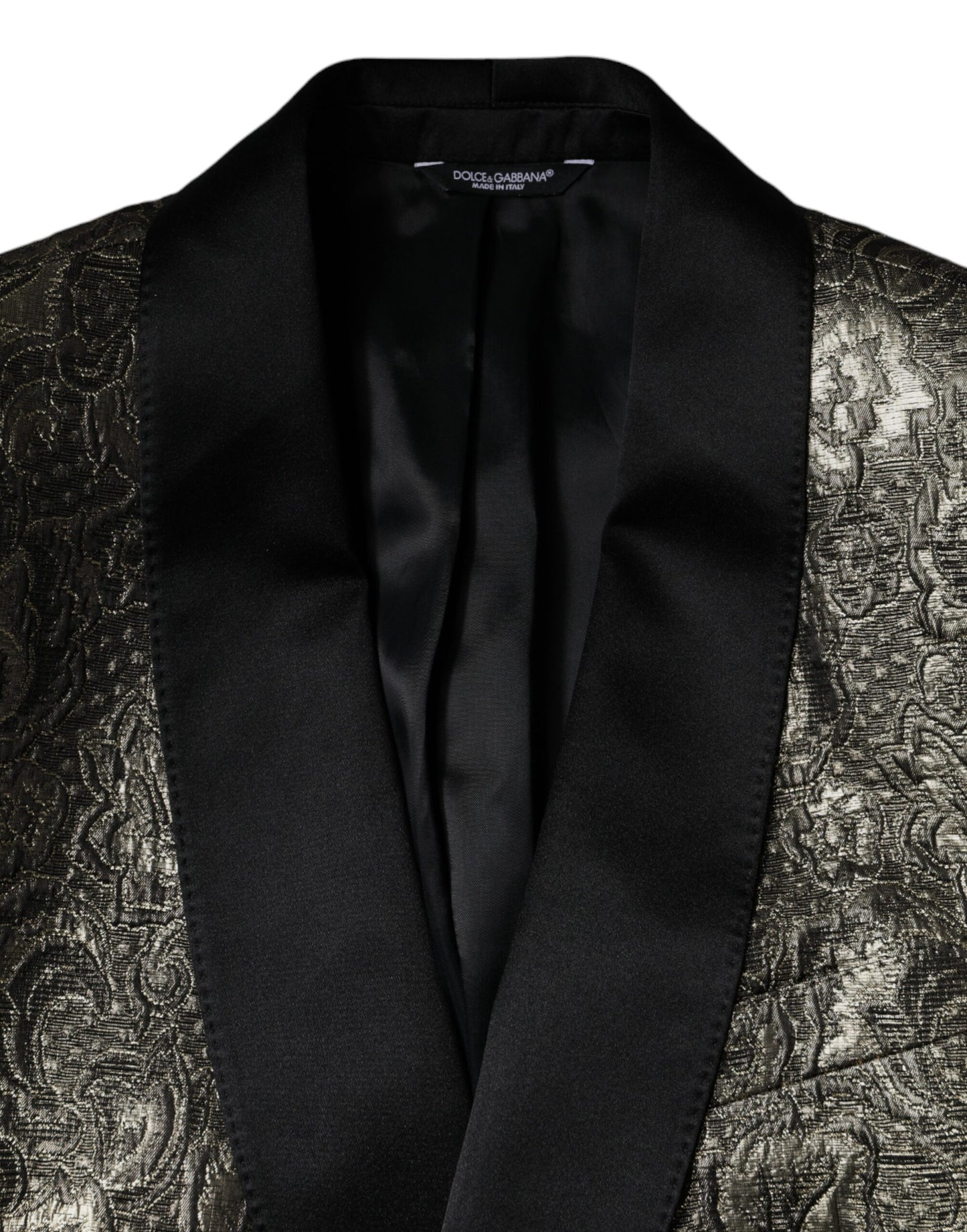 Dolce &amp; Gabbana Gold SICILIA Jacquard Einreihiger Mantel Blazer