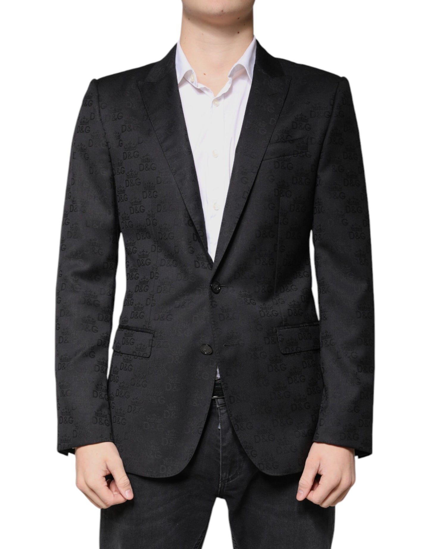 Dolce &amp; Gabbana – Einreihiger formeller Blazer aus schwarzer Wolle