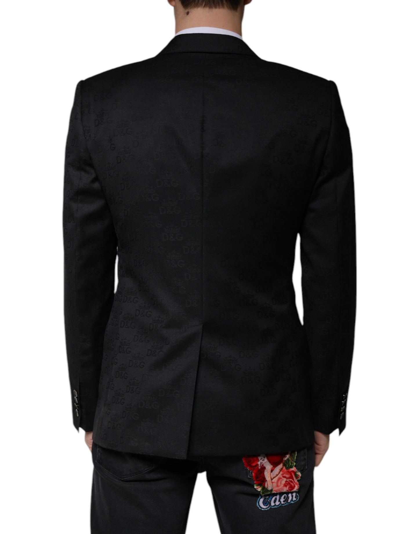 Dolce &amp; Gabbana – Einreihiger formeller Blazer aus schwarzer Wolle