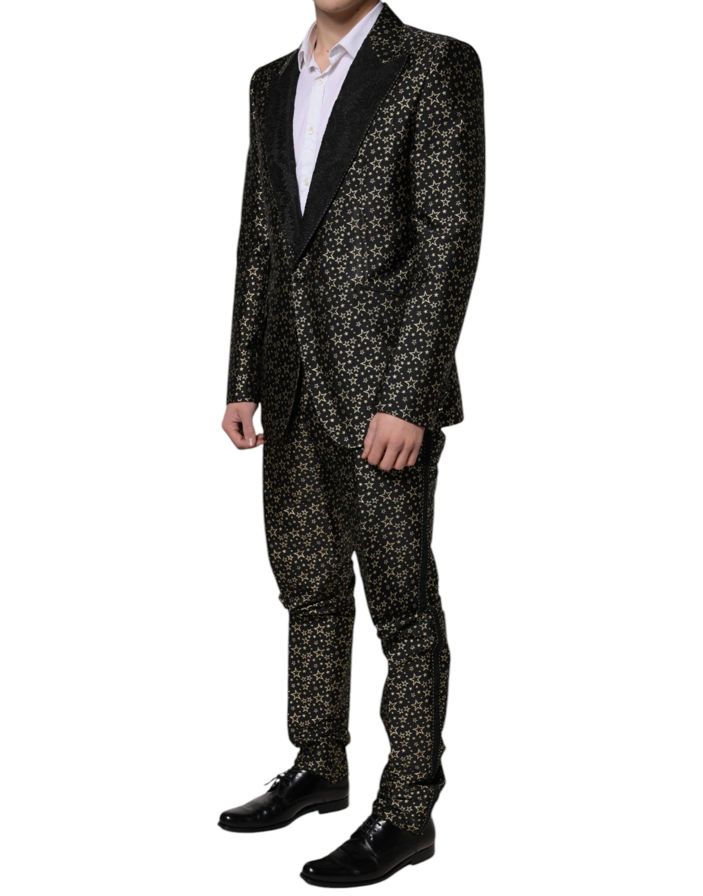 Dolce &amp; Gabbana – SICILIA – 2-teiliger Jacquard-Anzug mit schwarzen Sternen