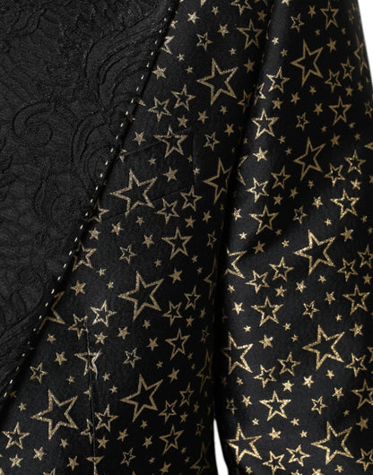 Dolce & Gabbana Black Stars Jacquard SICILIA 2 Piece Suit