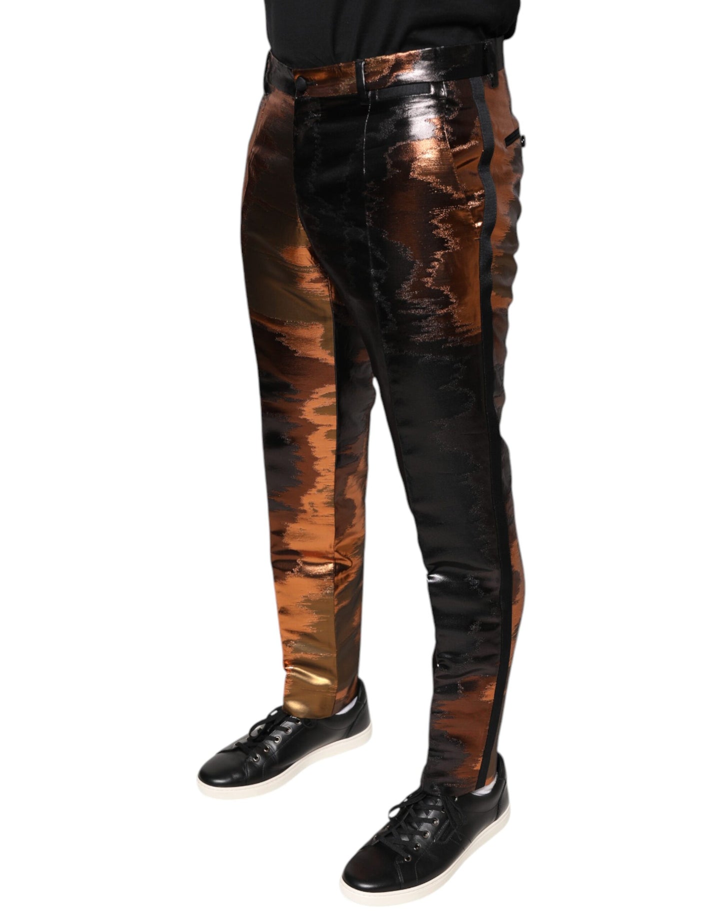 Dolce &amp; Gabbana – Mehrfarbige Skinny-Hose aus Jacquard für Herren