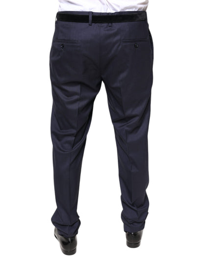 Dolce & Gabbana Blue Wool Skinny Formal Dress Pants