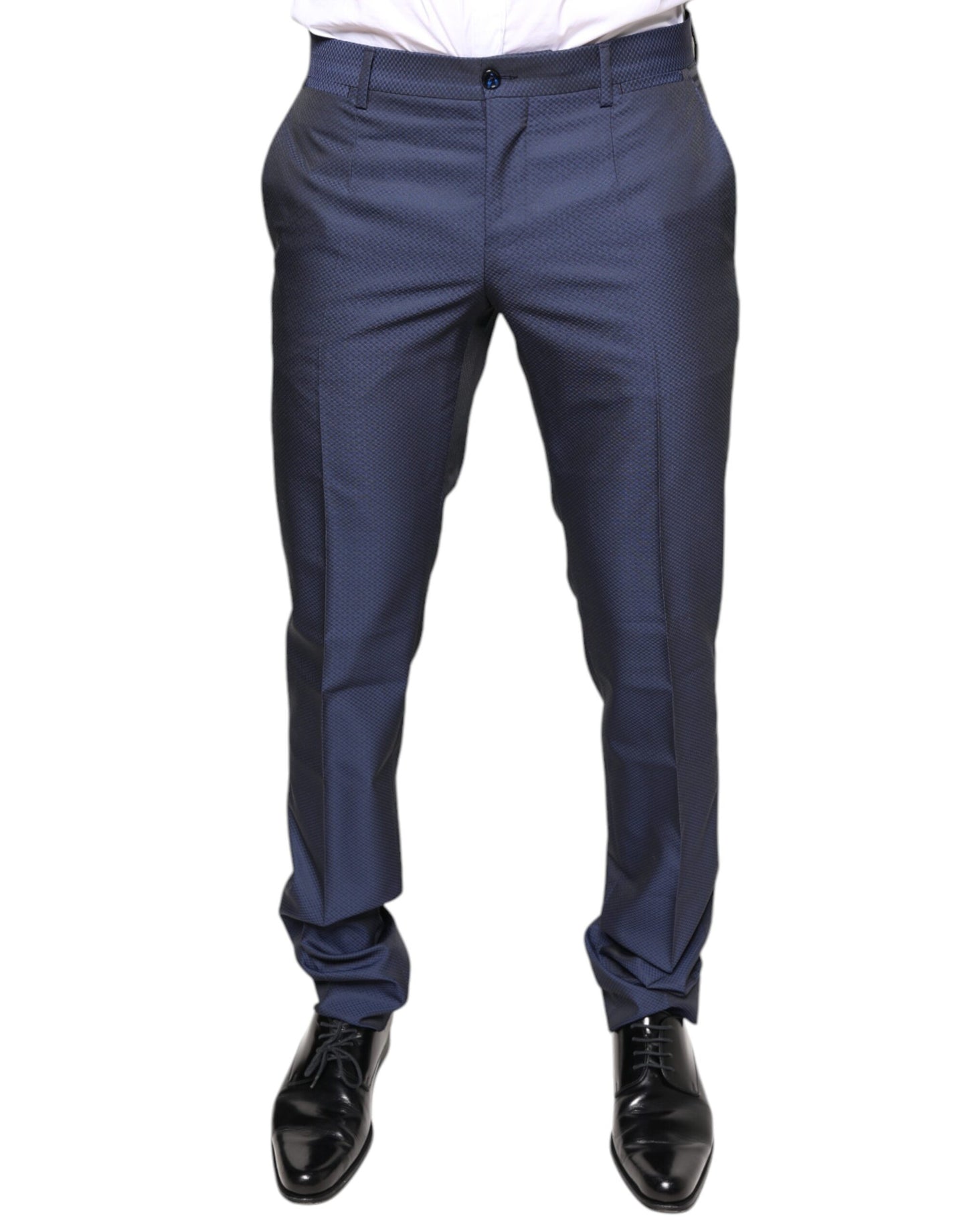 Dolce & Gabbana Blue Polyester Formal Tuxedo Pants