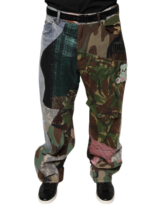 Dolce &amp; Gabbana Mehrfarbige Patchwork-Camouflage-Jeans