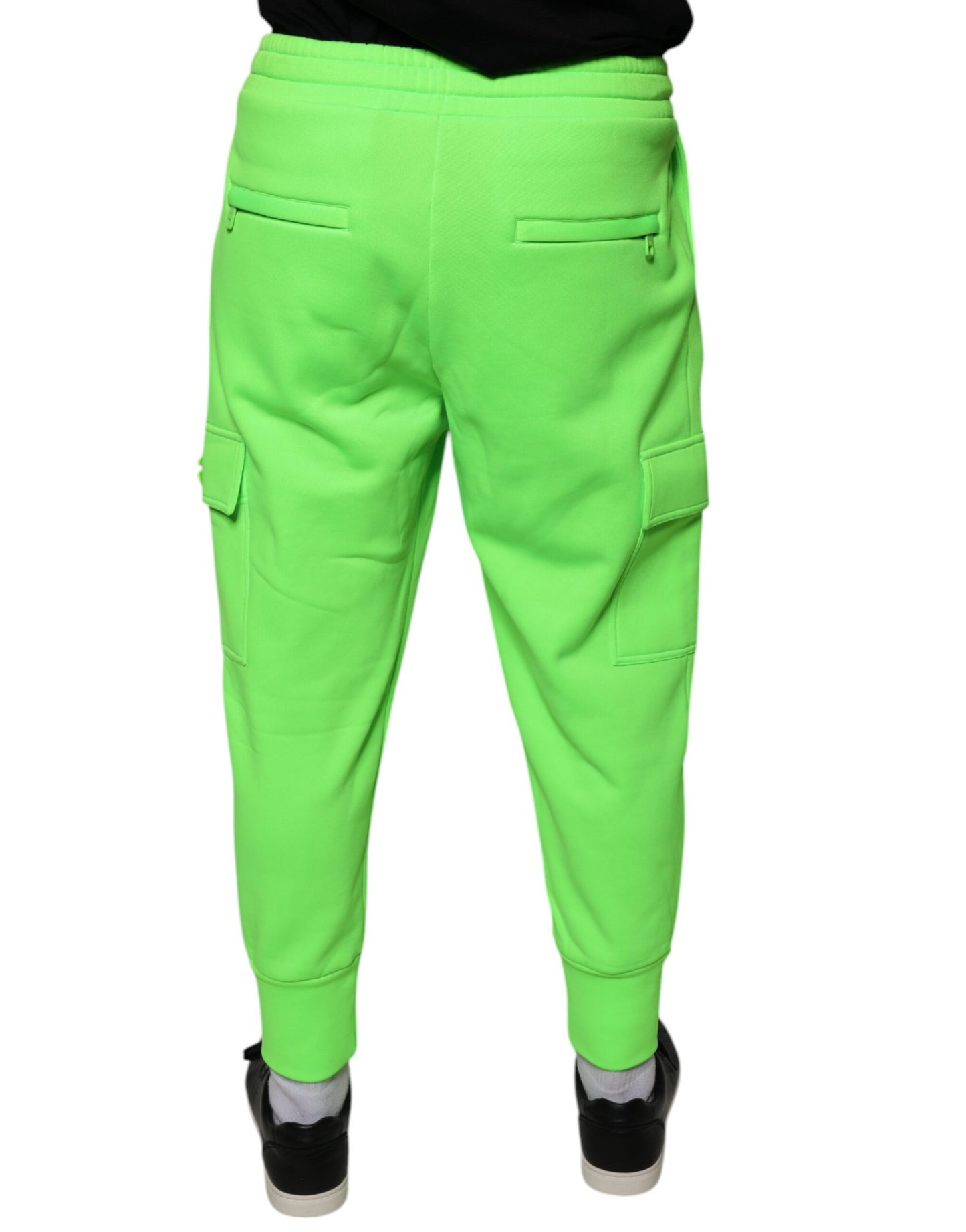 Dolce &amp; Gabbana Neongrüne Cargo-Jogginghose aus Polyester