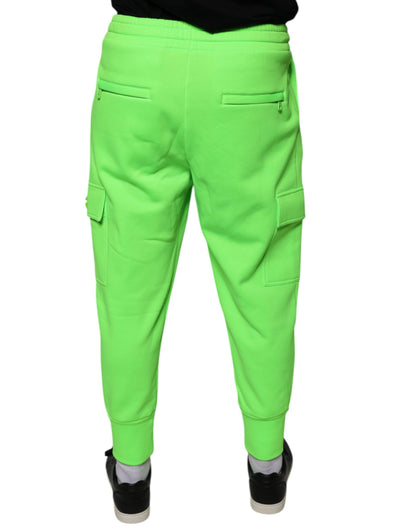 Dolce &amp; Gabbana Neongrüne Cargo-Jogginghose aus Polyester