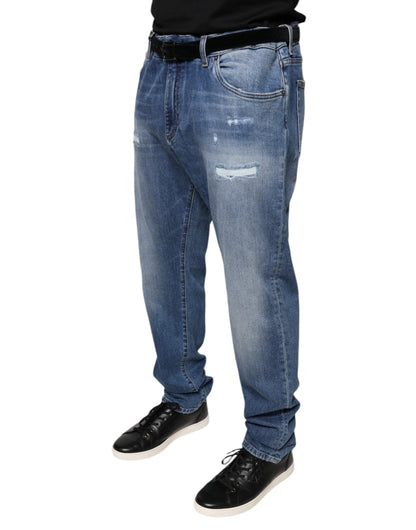 Dolce &amp; Gabbana Blaue Stretch-Jeans aus gewaschener Baumwolle für Herren