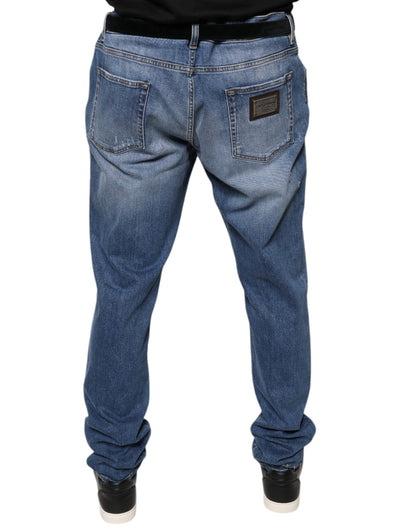 Dolce &amp; Gabbana Blaue Stretch-Jeans aus gewaschener Baumwolle für Herren