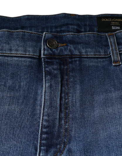 Dolce &amp; Gabbana Blaue Stretch-Jeans aus gewaschener Baumwolle für Herren