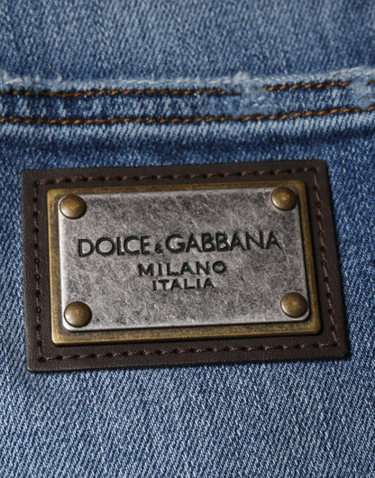 Dolce &amp; Gabbana Blaue Stretch-Jeans aus gewaschener Baumwolle für Herren