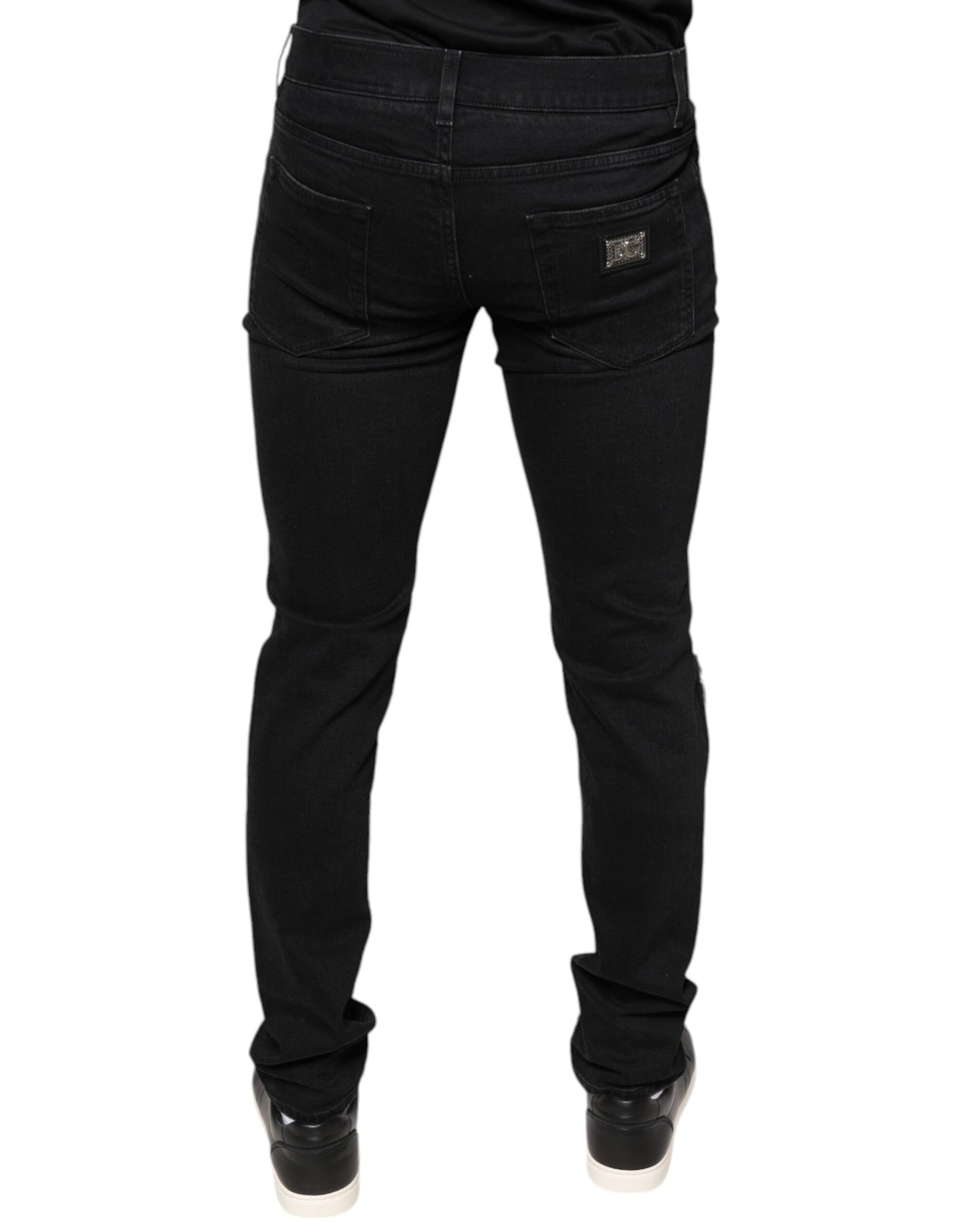 Dolce &amp; Gabbana – Schwarze Skinny-Jeans aus zerfetzter Baumwolle für Herren