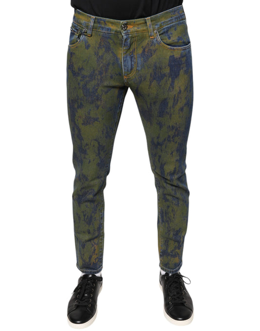 Dolce &amp; Gabbana – Slim Fit-Jeans aus Baumwoll-Dye, Blau