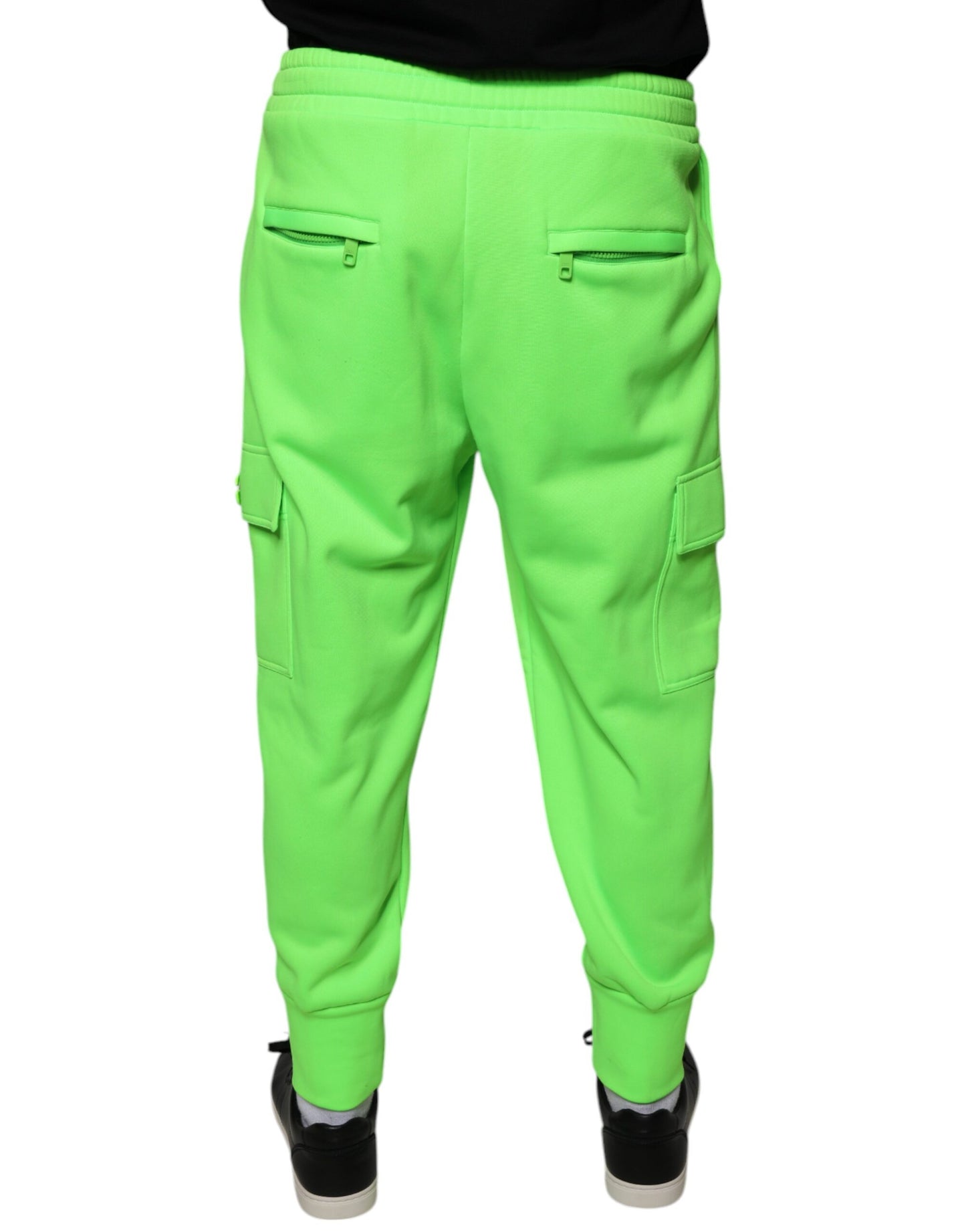 Dolce &amp; Gabbana Neongrüne Cargo-Jogginghose aus Polyester