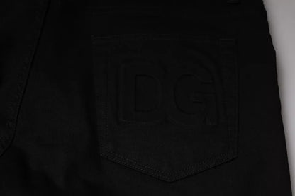 Dolce & Gabbana Black Cotton Stretch Skinny Men Denim Jeans