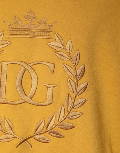 Dolce & Gabbana Mustard DG Hooded Men Sweatshirt Sweater