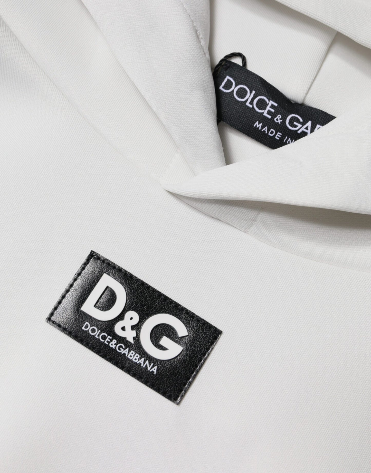 Dolce & Gabbana White D&G Logo Hooded Men Sweatshirt Sweater