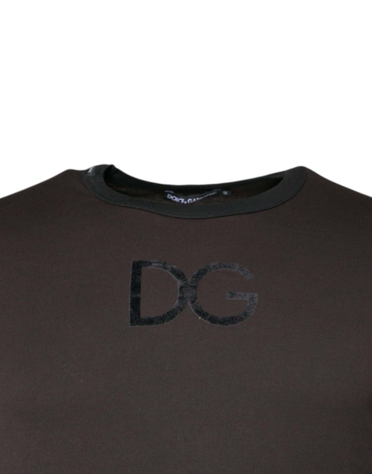 Brauner Pullover mit Rundhalsausschnitt und Logo von Dolce &amp; Gabbana