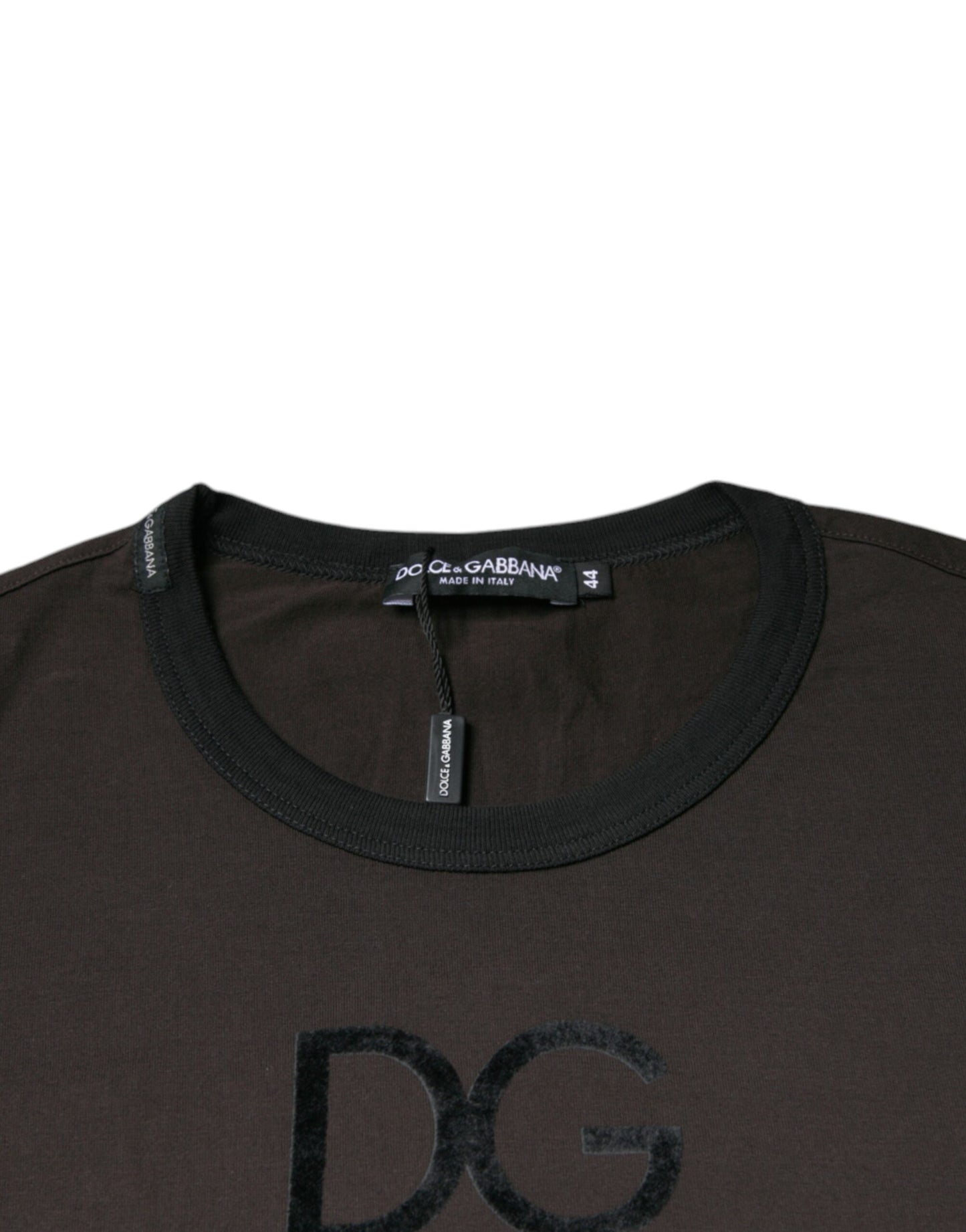 Brauner Pullover mit Rundhalsausschnitt und Logo von Dolce &amp; Gabbana