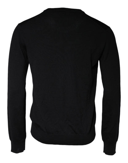 Schwarzer Pullover mit Rundhalsausschnitt aus Wollstrick von Dolce &amp; Gabbana