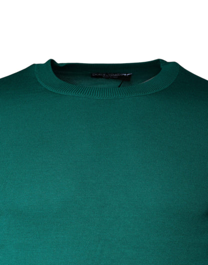 Grüner Pullover mit Rundhalsausschnitt aus Wollstrick von Dolce &amp; Gabbana