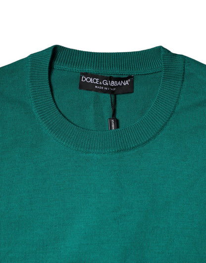 Grüner Pullover mit Rundhalsausschnitt aus Wollstrick von Dolce &amp; Gabbana