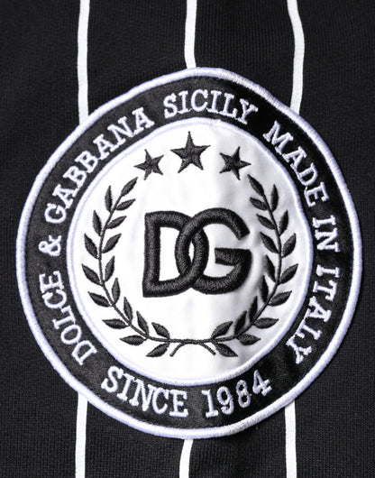 Dolce &amp; Gabbana – Sweatshirt mit Logo und schwarzen und weißen Streifen