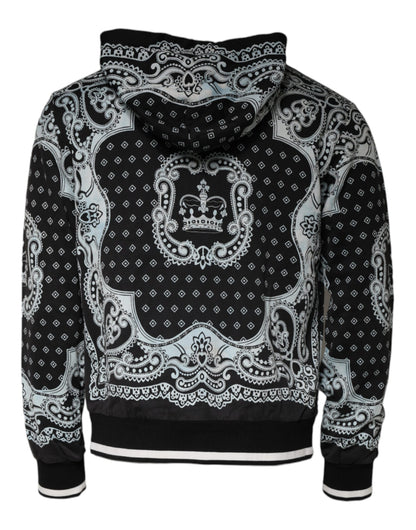 Dolce &amp; Gabbana Schwarz Weiß Bandana Kapuzenpullover Pullover