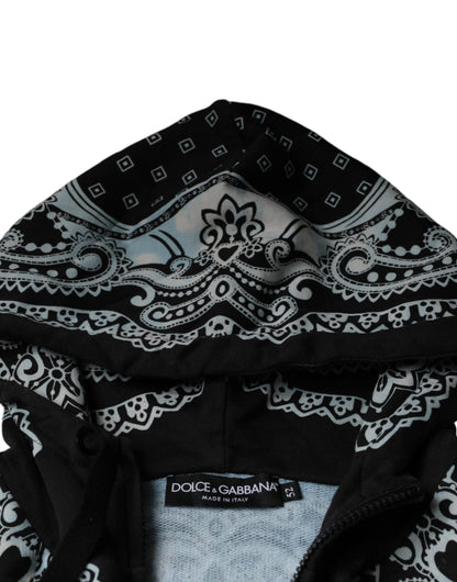 Dolce &amp; Gabbana Schwarz Weiß Bandana Kapuzenpullover Pullover