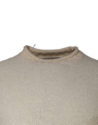 KANGRA Pullover aus Wollstrick mit langen Ärmeln und Rundhalsausschnitt, beige