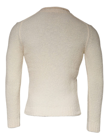 KANGRA Pullover aus Wollstrick mit langen Ärmeln und Rundhalsausschnitt, beige