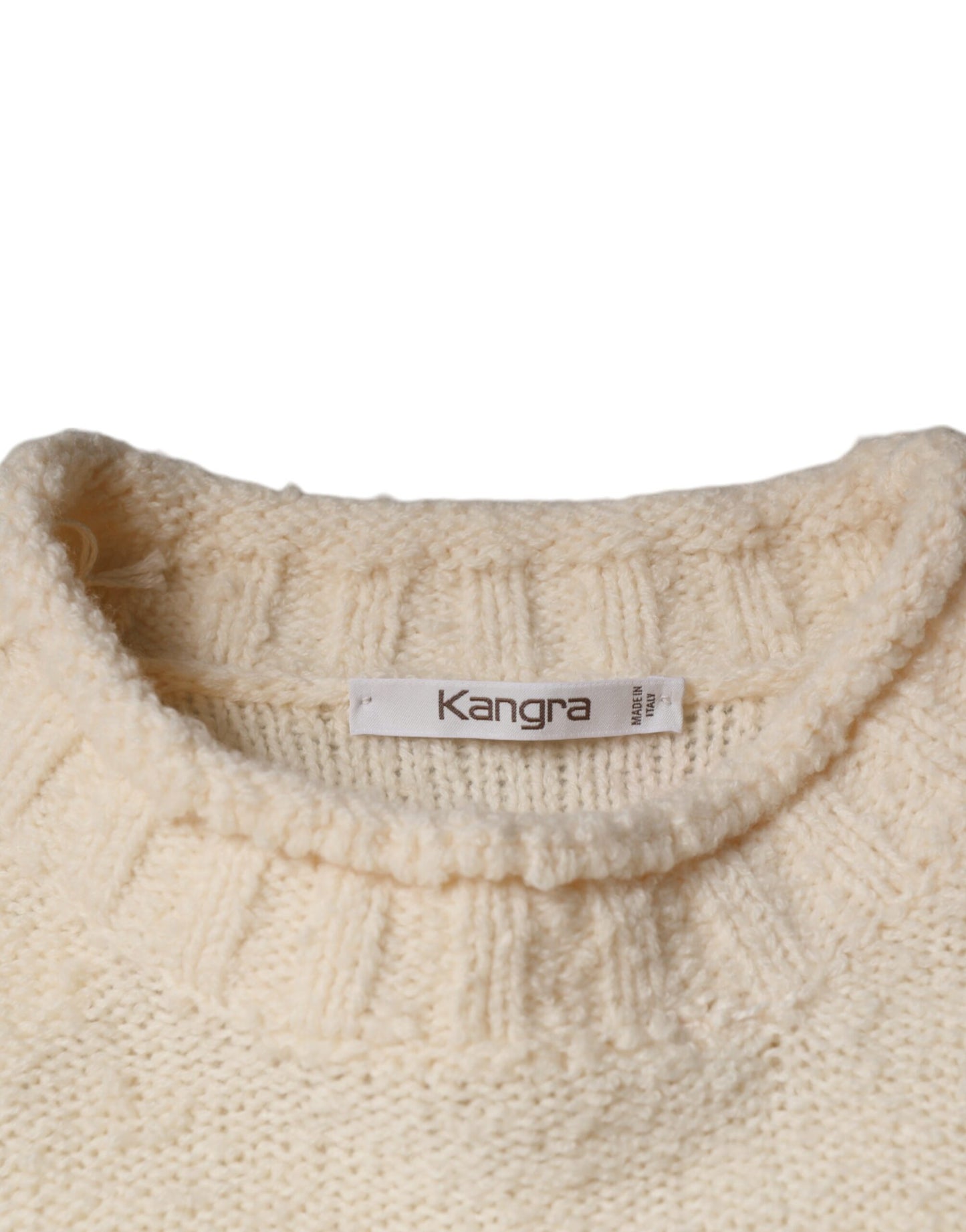 KANGRA Pullover aus Wollstrick mit langen Ärmeln und Rundhalsausschnitt, beige