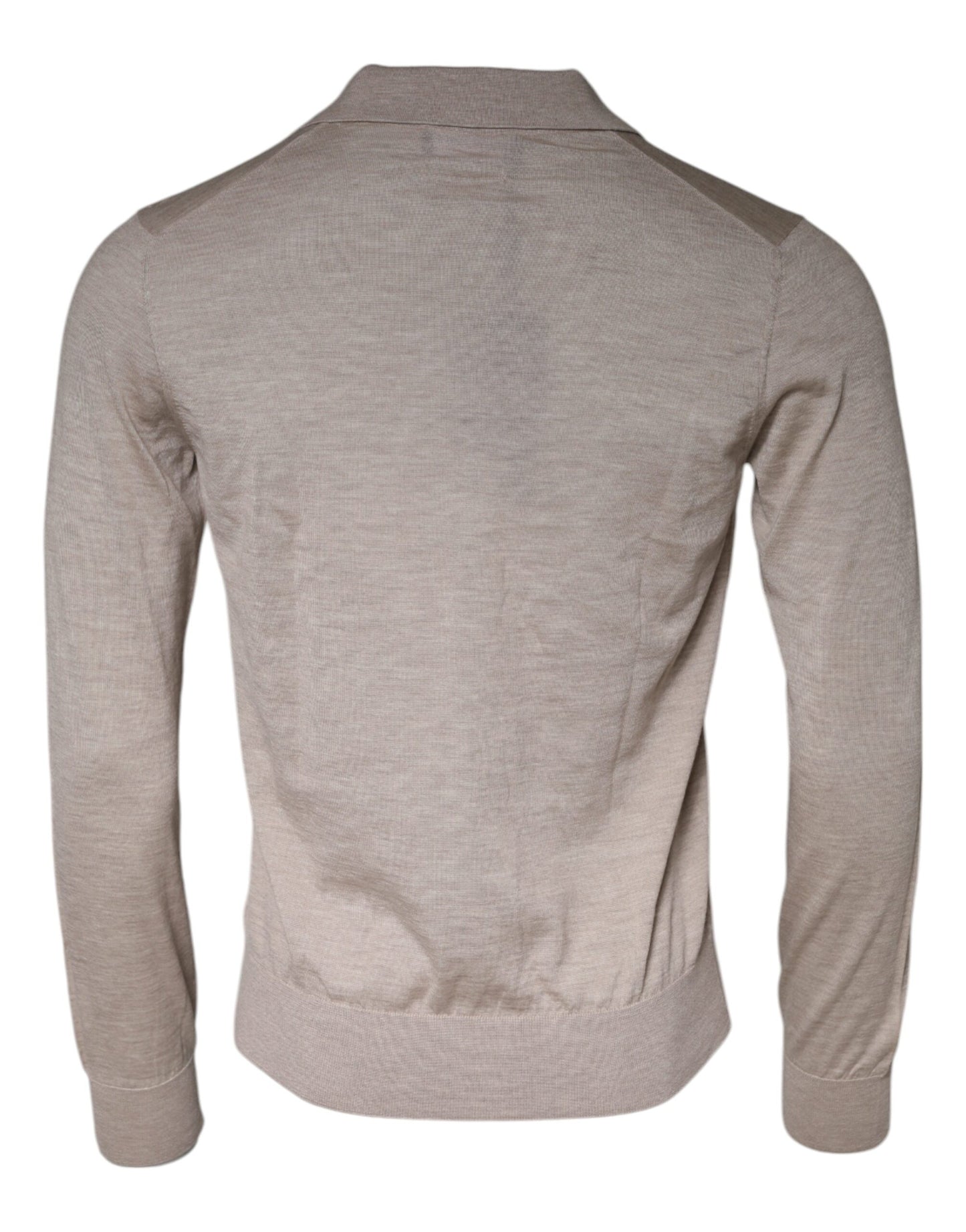 Dolce &amp; Gabbana – Pullover mit Kragen und Strick aus Kaschmir in Beige