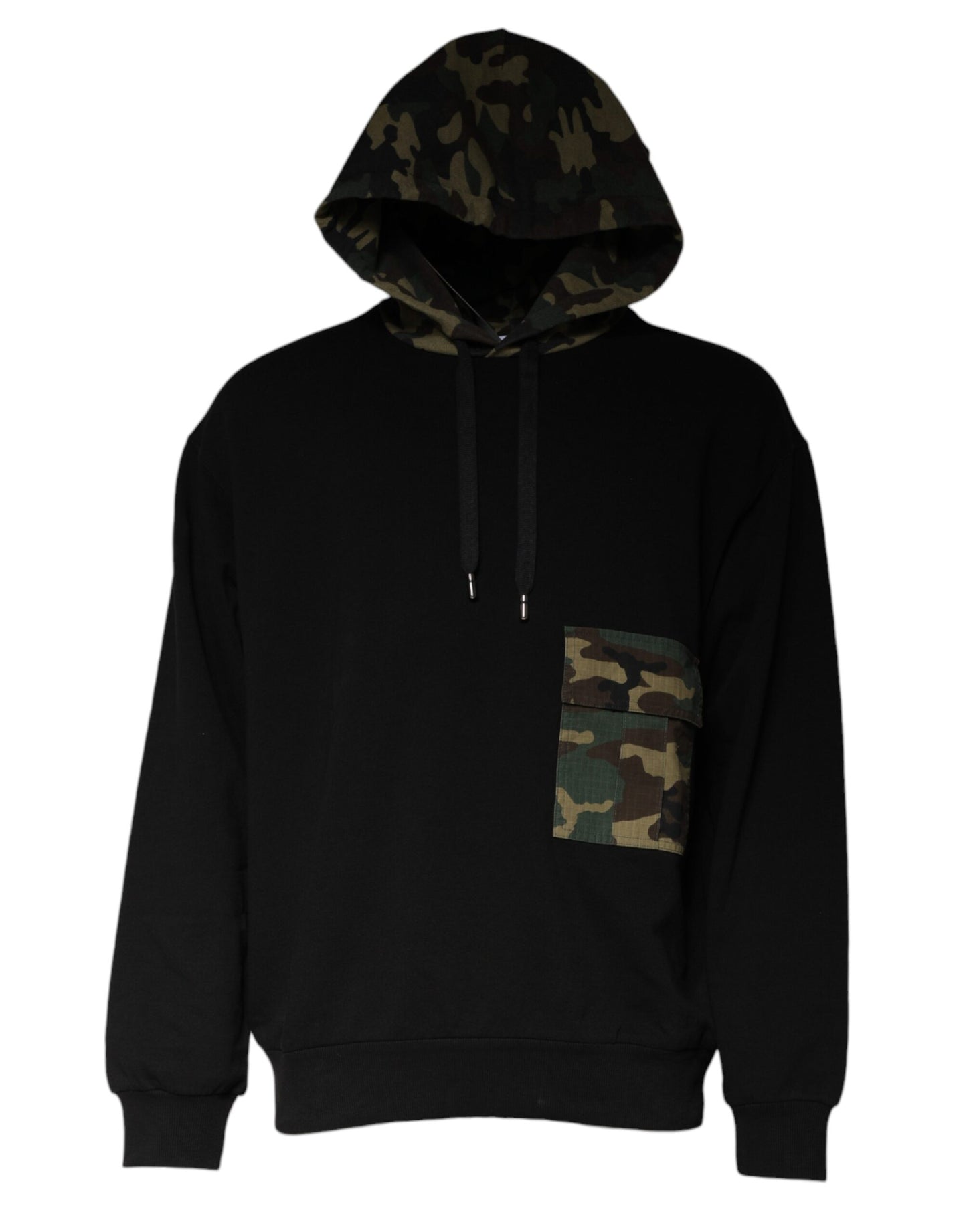 Dolce &amp; Gabbana – Schwarzes Sweatshirt mit Kapuze und Camouflage-Muster