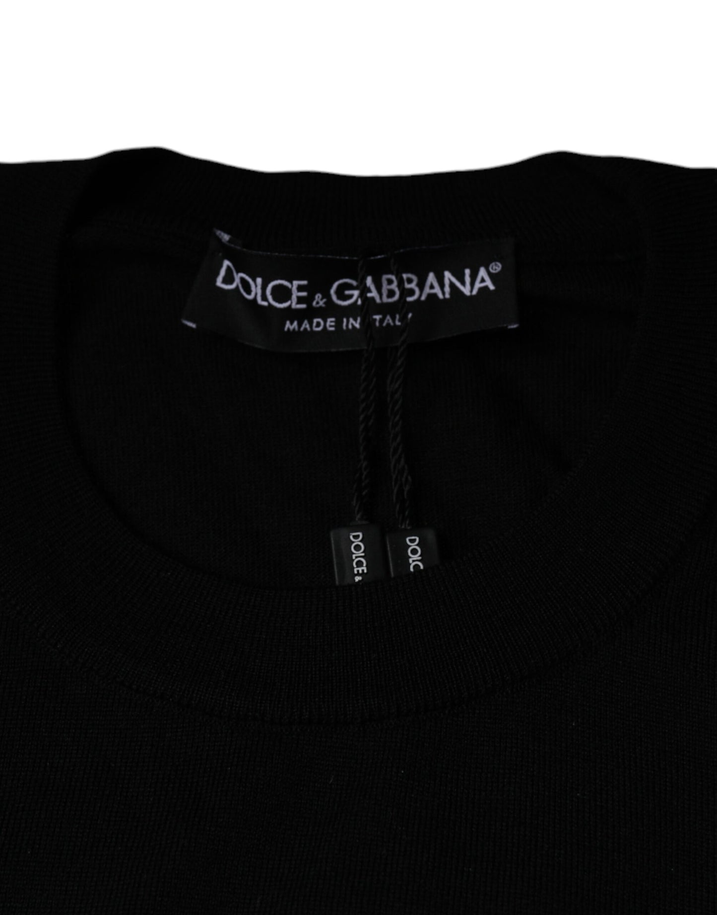 Dolce &amp; Gabbana – Schwarzer Pullover mit Rundhalsausschnitt und Herzkrone