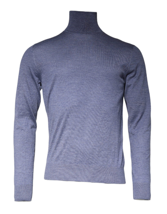 Dolce &amp; Gabbana Lila Blau Langarm Rollkragen Pullover