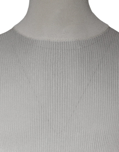 Dolce &amp; Gabbana Weißer langärmeliger Rollkragenpullover für Herren